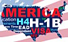 Map of the USA made up of immigration terms such as H-1B and H4