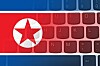 Illustration of North Korea flag over a keyboard