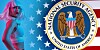 Combination of someone in their underwear next to the NSA logo