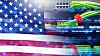 Illustration of the US flag and some network switches