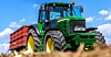 A John Deere tractor in a field