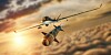 Illustration of a military drone firing a missile