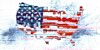 US flag digitally glitched