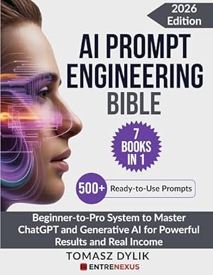 Book cover AI Prompt Engineering Bible (7 Books in 1): Beginner-to-Pro System to Master ChatGPT and Generative AI for Powerful Results and Real Income (The Generative AI Creator Series)