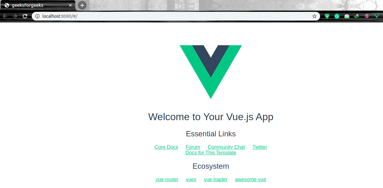 First vuejs app output