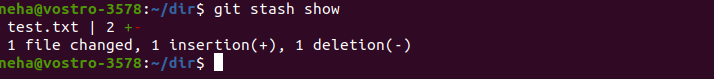 git stash show