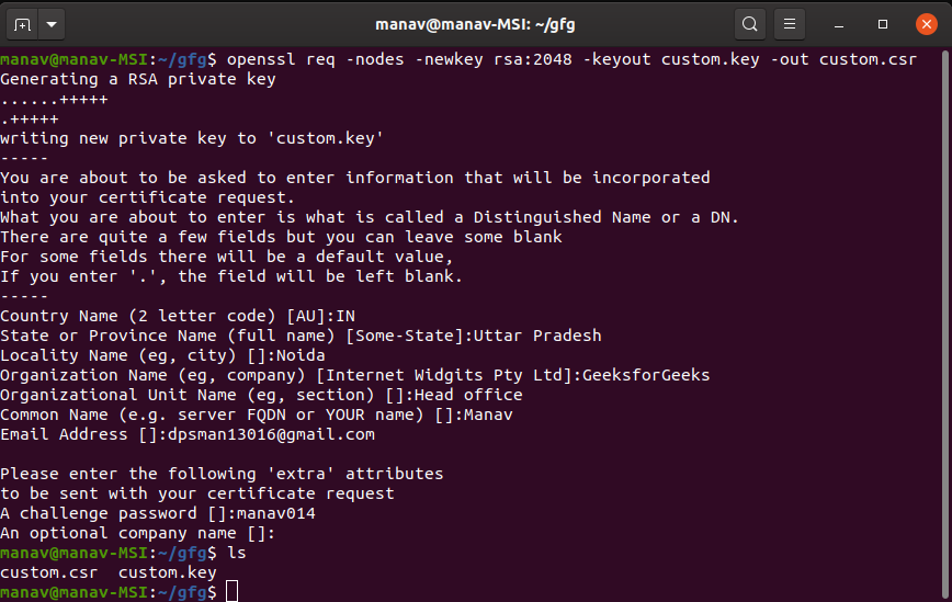 Creating-New-Private-Key-and-CSR-using-Openssl-command-in-Linux