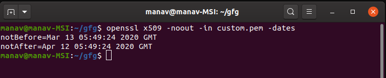 Checking pem file certificate expiry date  