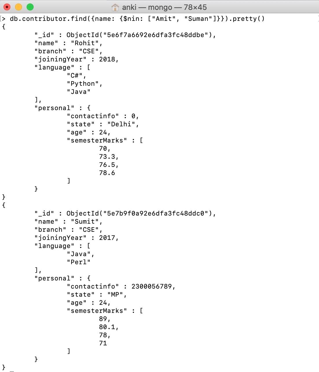 example 1 output