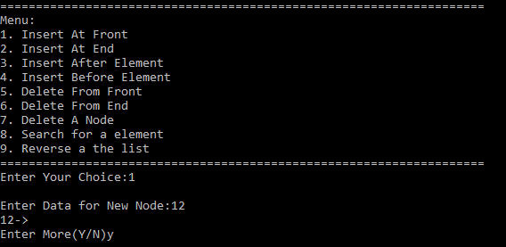 Insert front node