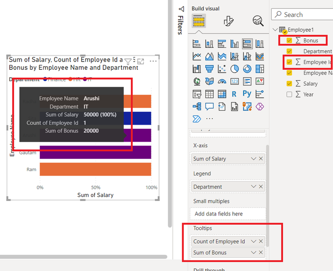 Power BI - Create 100% Stacked Column Chart