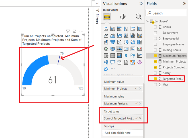 Power BI - Create a Radial Gauge Chart