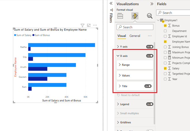 Power BI - Format Clustered Bar Chart