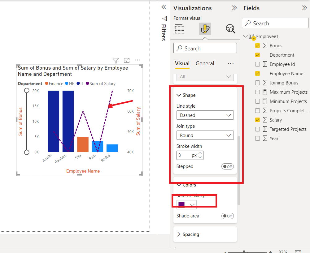 Adding Lines in Power BI chart