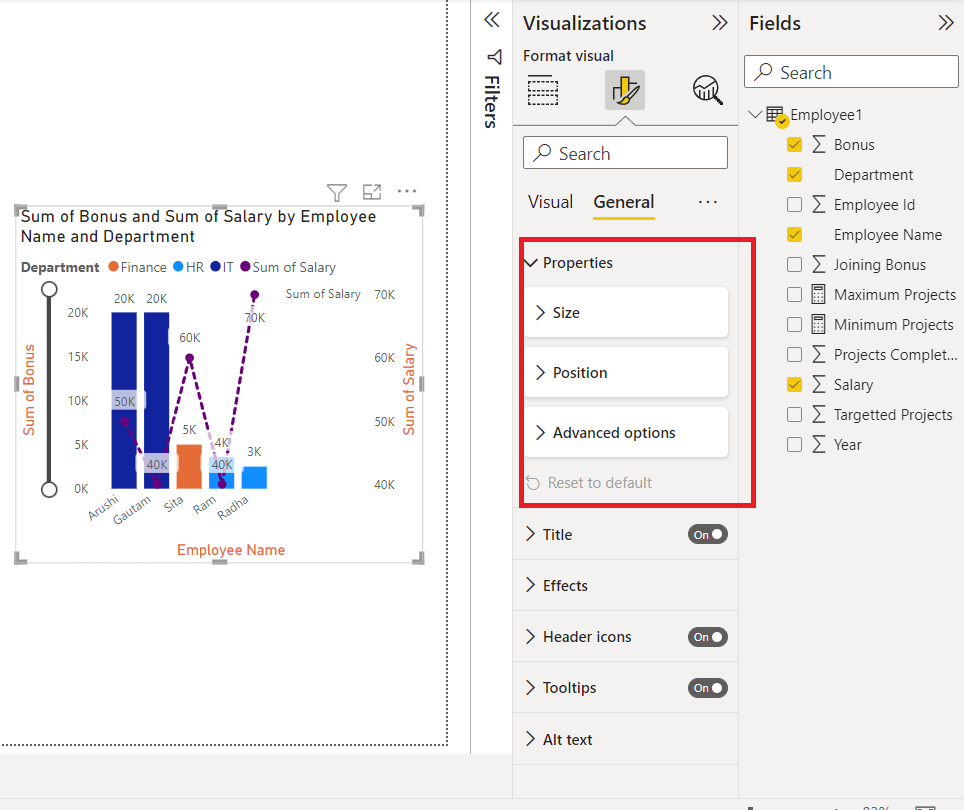 Adding Property in Power BI chart