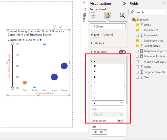 Power BI - Format Scatter Chart