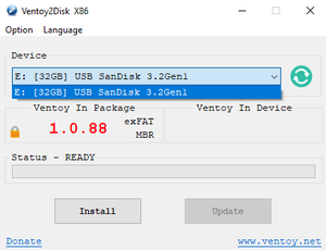 Select the USB disk