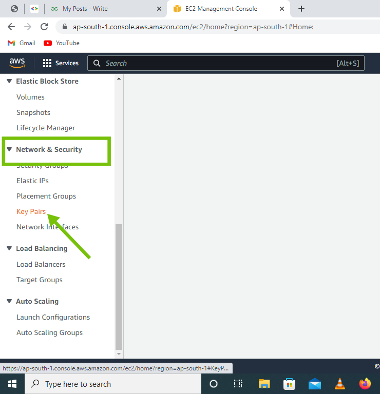 Select keypairs