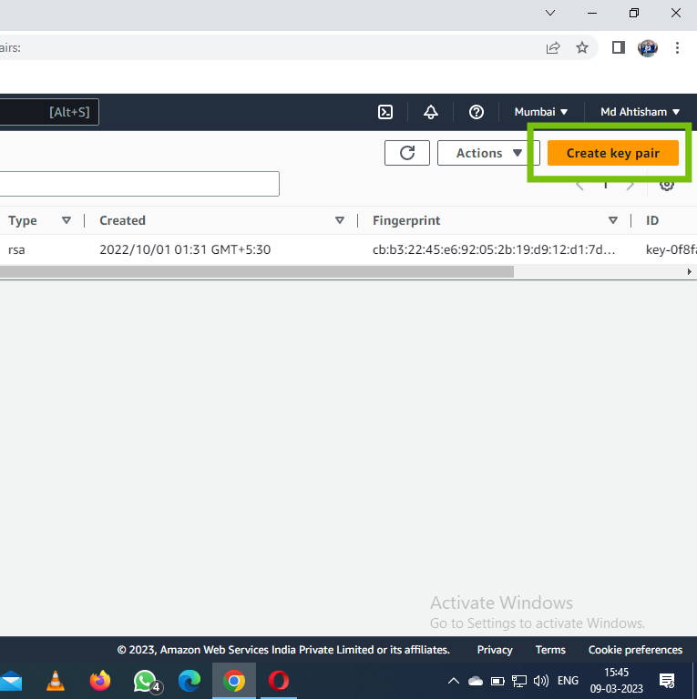 Create key pair
