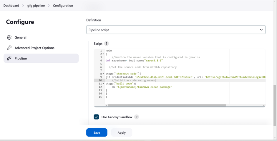 Pipeline script
