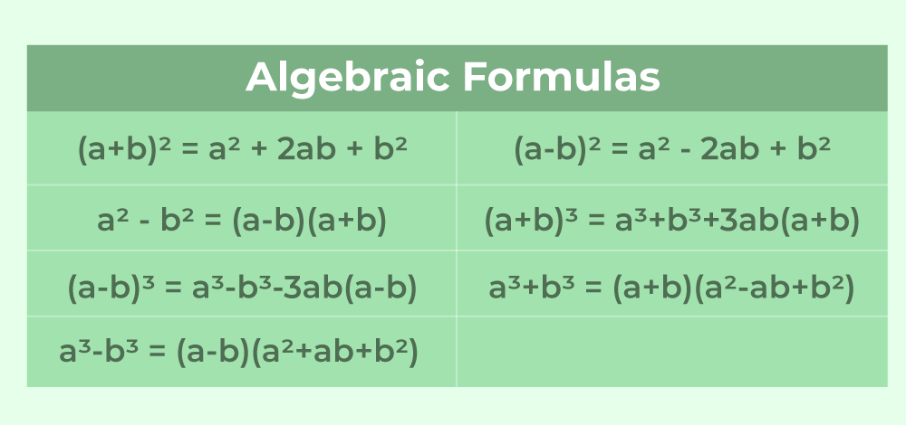 Algebraic Formulas
