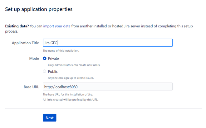 Steup application properties