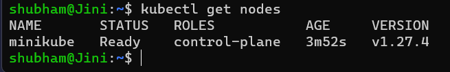 kubectl get nodes 