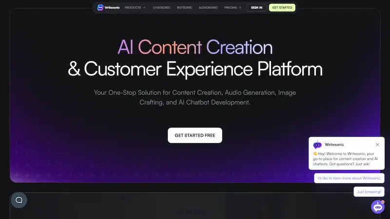 Writesonic Homepage