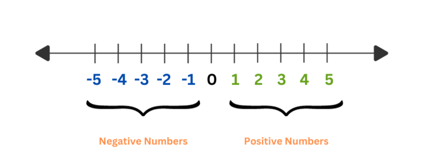 Positive and Negative Numbers on Number Line
