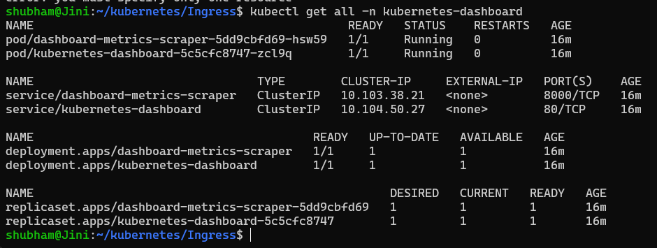 Listing all resources in Kubernetes dashboard