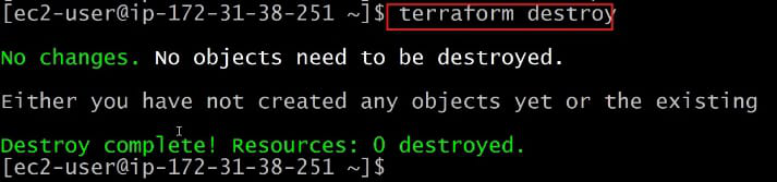 Destroying the Terraform Resource