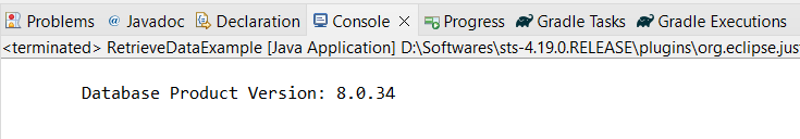 Database Product Version Output