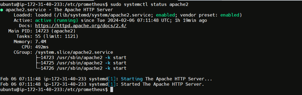 status apache2