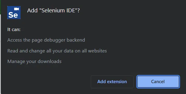  Selenium IDE extension