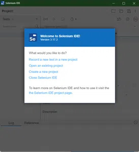 Open the installed Selenium IDE extension