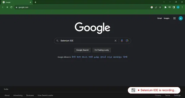 Searching Selenium IDE on Web