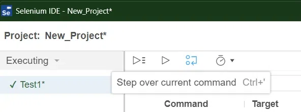  Step over command