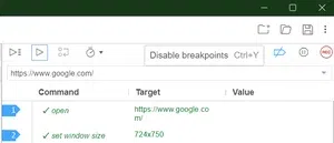 Disable breakpoints