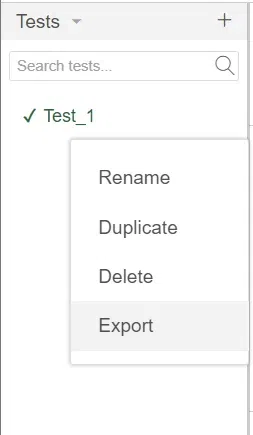 Export Test Cases