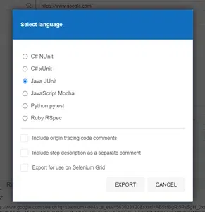 Export Test Cases