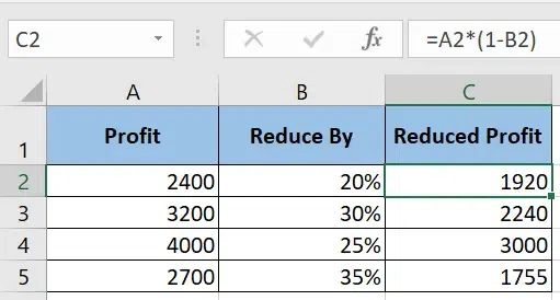 Calculate Percentage in Excel