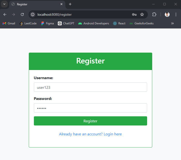 Register Page