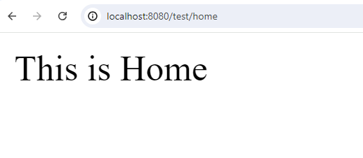 Accesing the "/home " Endpont of the controller i.e public 