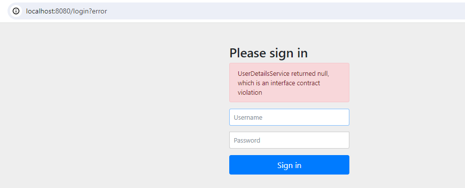 Sign in Error Page