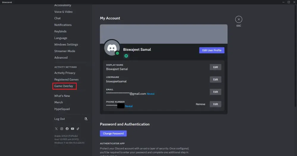 How to turn off Discord overlay