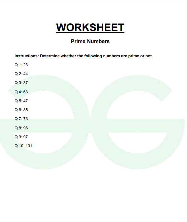 Prime-Worksheet