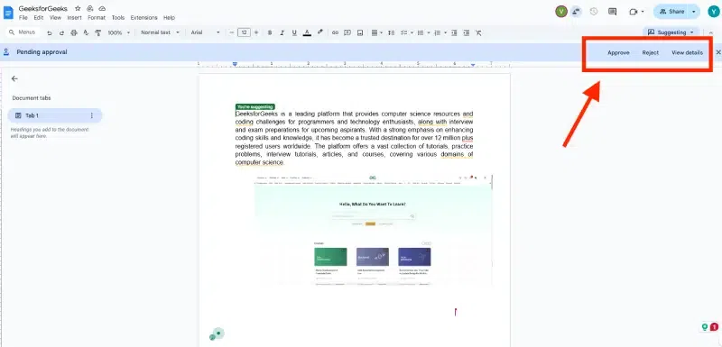 How to Use the Approve Function in Google Docs