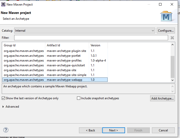 Select-Maven-Archetype