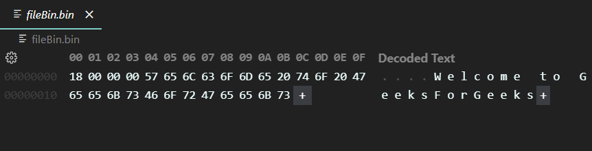 writeBinary