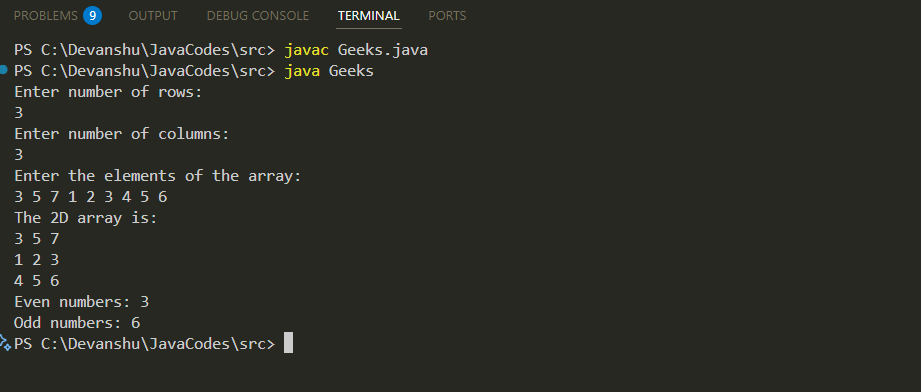 MultidimensionalArrayOutput